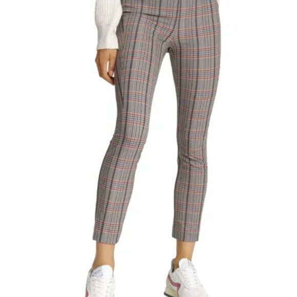 Rag & Bone Monet Plaid Stretch Pants Blue/Black/Red Size 4 - Picture 2 of 4
